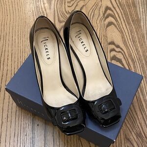 Nickels Black Patent Leather Heels